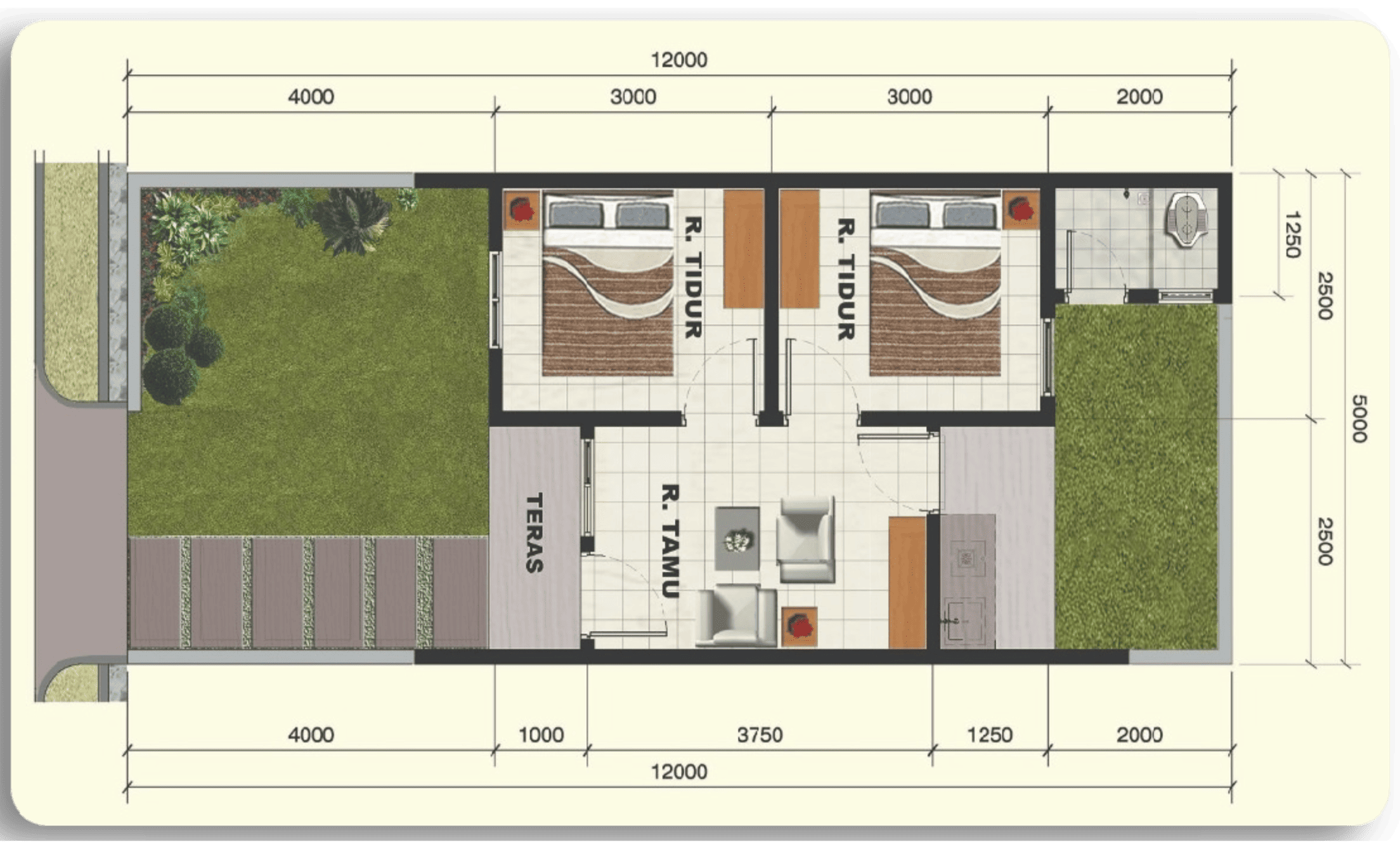 Rumah Tipe Kelimutu LB 27m² LT 60m² - Grand Citeras Serang