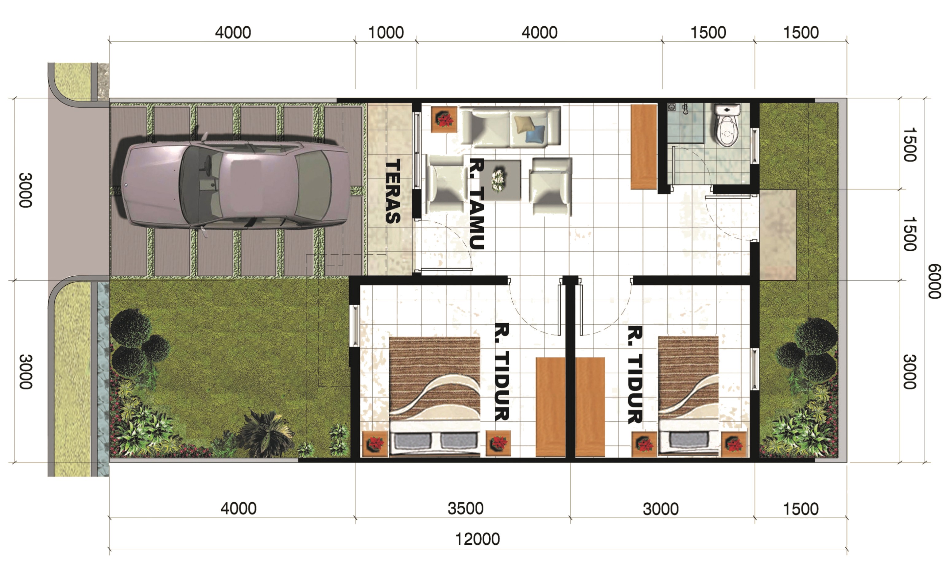Rumah Tipe Tondano LB 36m² LT 72m² - Grand Citeras Serang